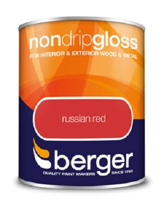 BERGER NON-DRIP GLOSS PAINT RUSSIAN RED 750 ML