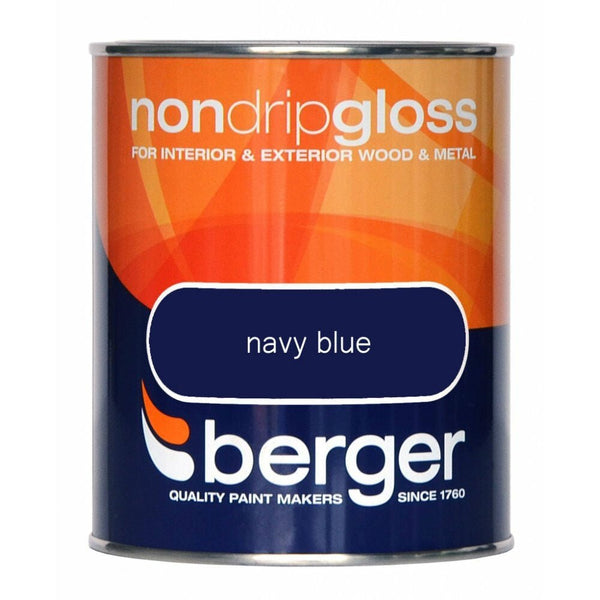 BERGER NON-DRIP GLOSS PAINT NAVY BLUE 750 ML