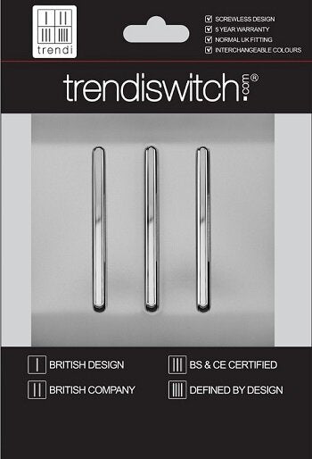 TRENDI 3 GANG 2 WAY SWITCH STAINLESS STEEL (PACK OF 5)