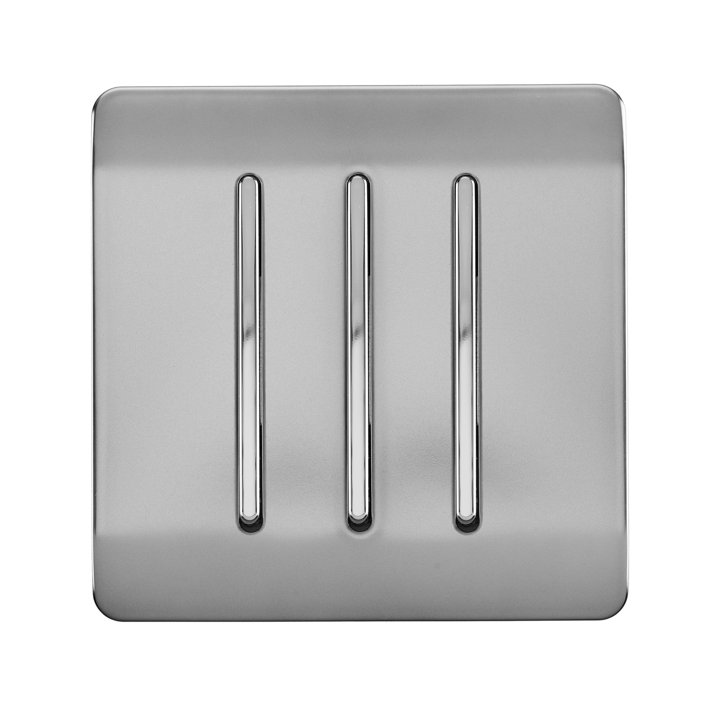 TRENDI 3 GANG 2 WAY SWITCH STAINLESS STEEL (PACK OF 5)